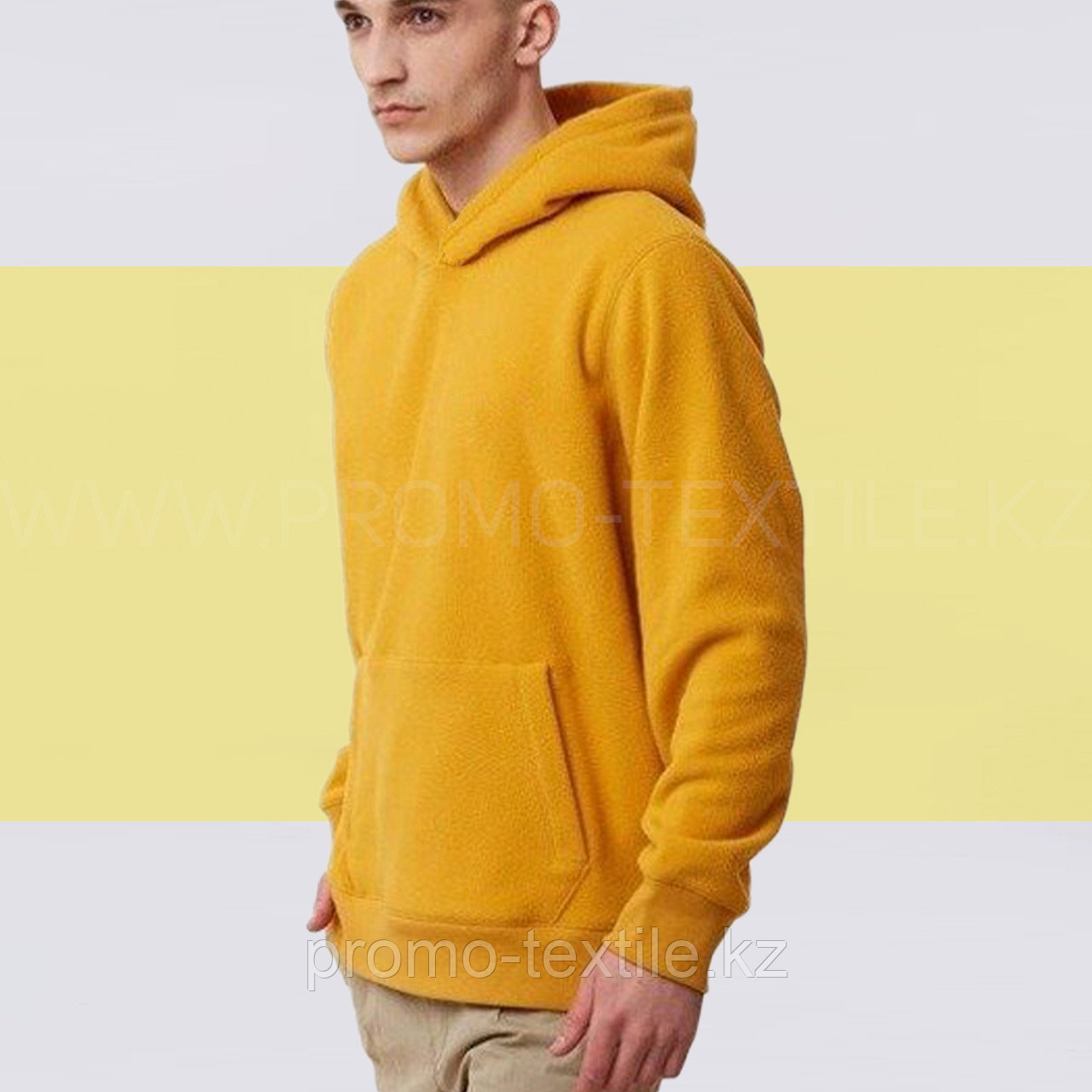 Флисовая толстовка с капюшоном оранжевый цвет | Толстовка из флиса с капюшоном - фото 1 - id-p111244894