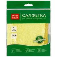 Салфетка для уборки OfficeClean "Стандарт", микрофибра, 30*30см, 1шт., европодвес