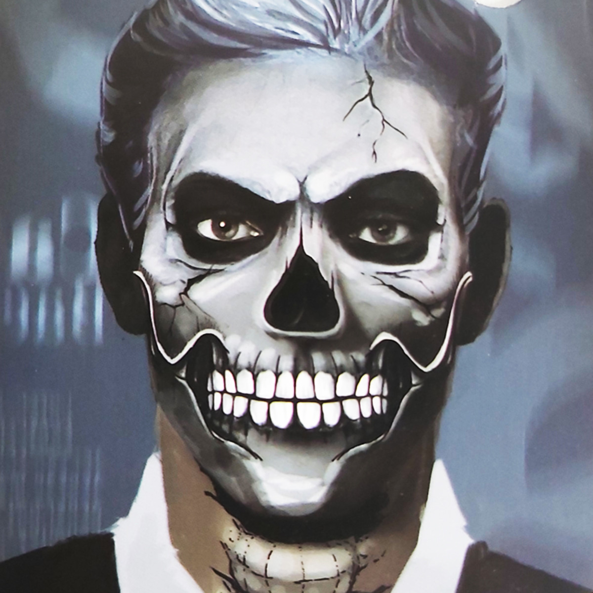 Временная татуировка на лицо в Хэллоуин "Череп"