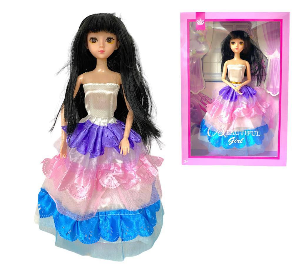 ZR-595 Кукла Beautyful girl в пышном платье ( сгибается руки, ноги) 33*23см