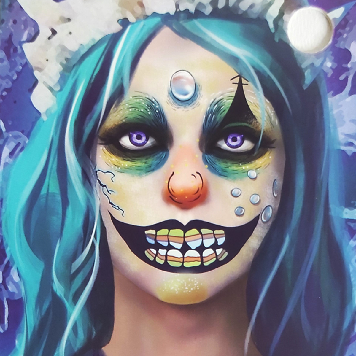 Временная татуировка на лицо в Хэллоуин "Цветной грим"