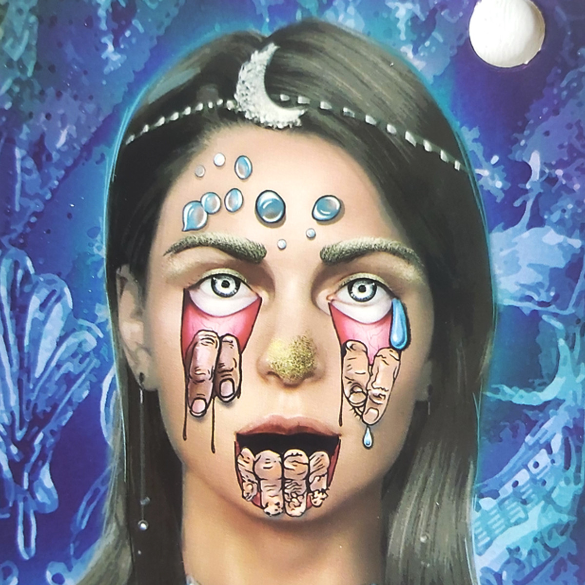 Временная татуировка на лицо в Хэллоуин "Ужасные пальцы" - фото 1 - id-p111343446