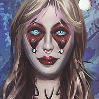 Временная татуировка на лицо в Хэллоуин "Зомби девушка с устрашающими глазами"