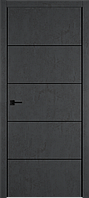 Межкомнатная дверь ВФД Urban 4 Jet Loft, Black Edge - Матовая алюминиевая кромка (черная), 2000мм×600мм