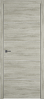 Межкомнатная дверь ВФД Urban 4 Lin Vellum, Silver Edge - Матовая алюминиевая кромка (хром), 2000мм×600мм