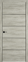 Межкомнатная дверь ВФД Urban 4 Lin Vellum, Black Edge - Матовая алюминиевая кромка (черная), 2000мм×600мм