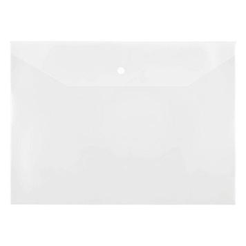 Папка-конверт на кнопке СТАММ, А4, 150 мкм, прозрачная