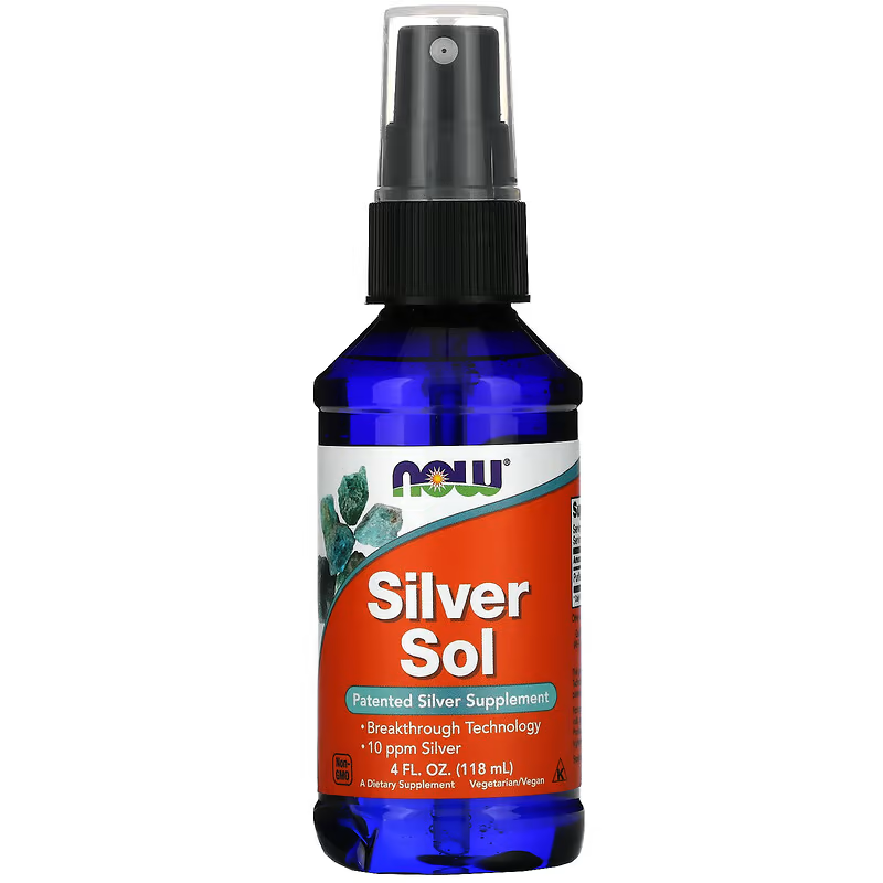 Silver Sol 10 ppm, 118 ml, NOW - фото 1 - id-p110980172
