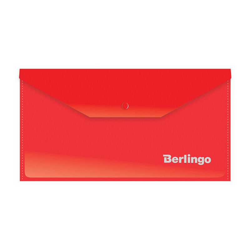 Папка-конверт на кнопке Berlingo, C6, 180 мкм, красная - фото 1 - id-p111345877