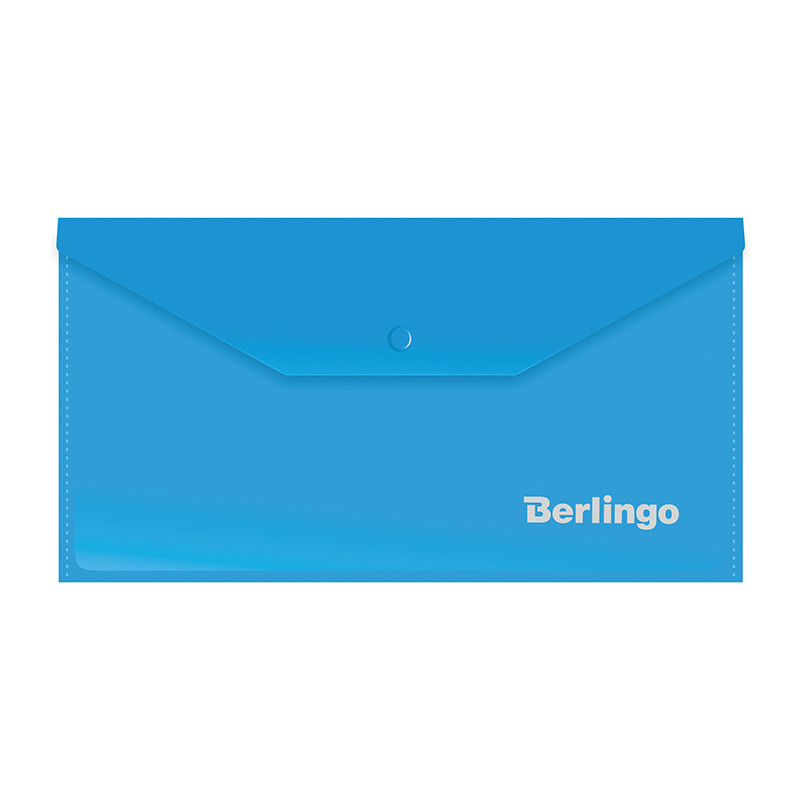 Папка-конверт на кнопке Berlingo, C6, 180 мкм, синяя