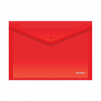 Папка-конверт на кнопке Berlingo, А4, 0,18 мм, красная