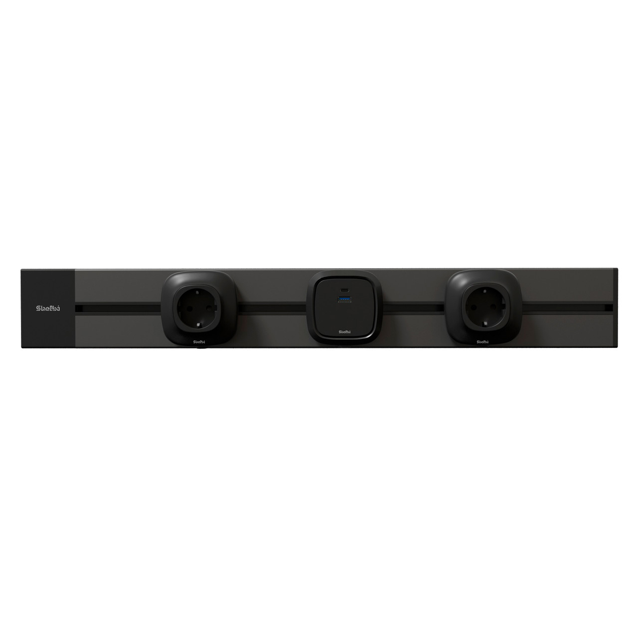 Shelbi Трековые розетки, 2 розетки 220В, 1 USB, 1 Type-C, 500 мм, черный - фото 2 - id-p111278451