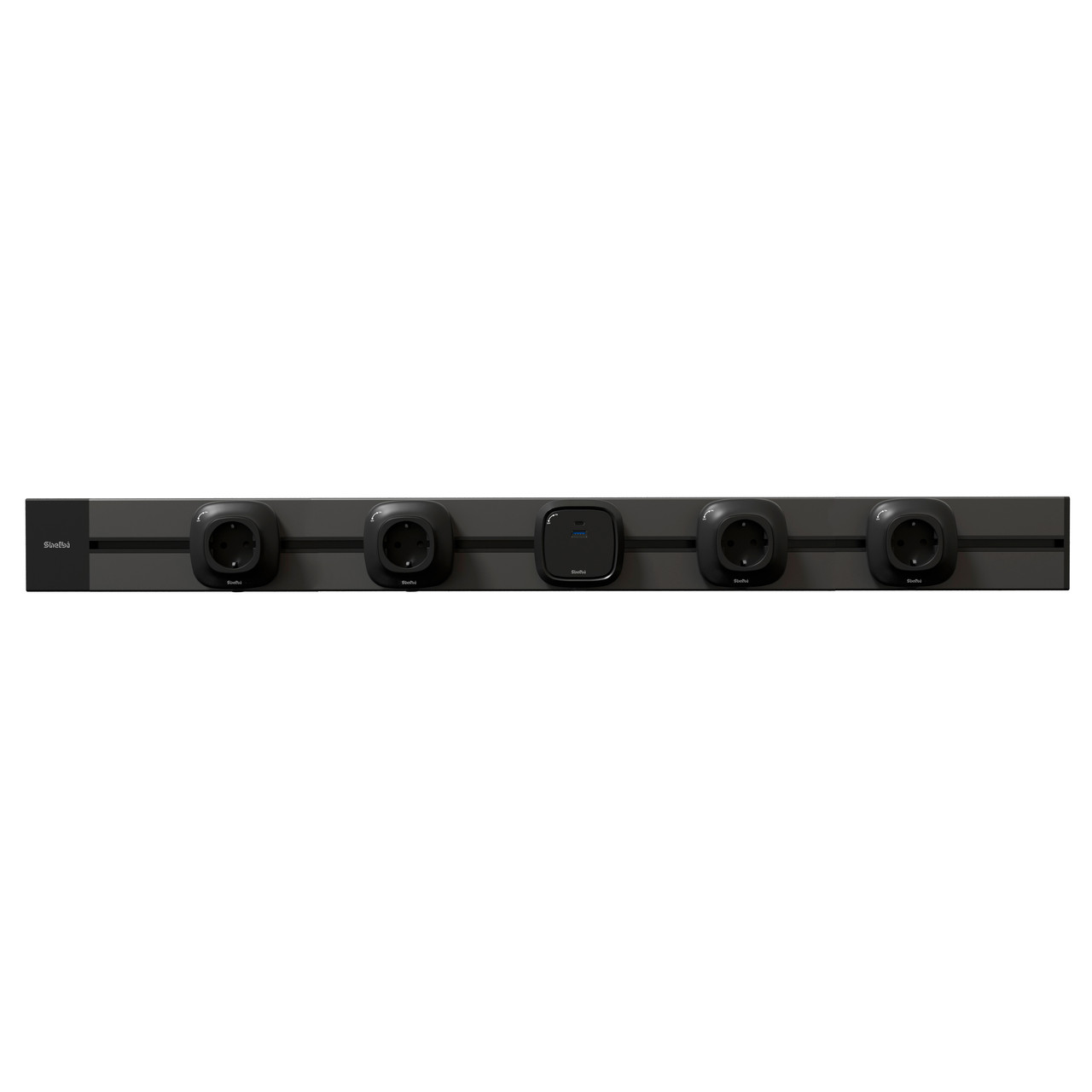 Shelbi Трековые розетки, 4 розетки 220В, 1 USB, 1 Type-C, 1000 мм, чёрный - фото 2 - id-p111347470