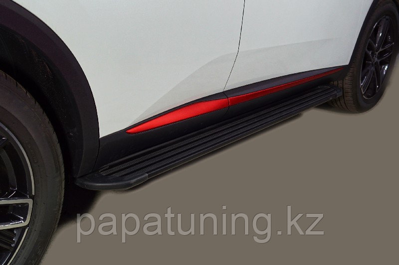 Пороги алюминиевые "Slim Line Black" 1720 мм ТСС для Changan CS55 plus 2WD 1.5T 2023-, фото 1