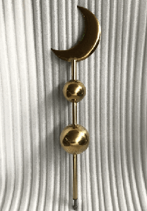 Золотой полумесяц мусульманский с 2 шарами из нержавейки