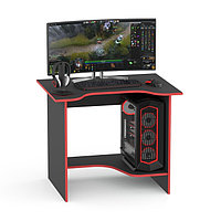 Компьютерный стол «КСТ-03», 900 × 670 × 740 мм, цвет чёрный / красная кромка