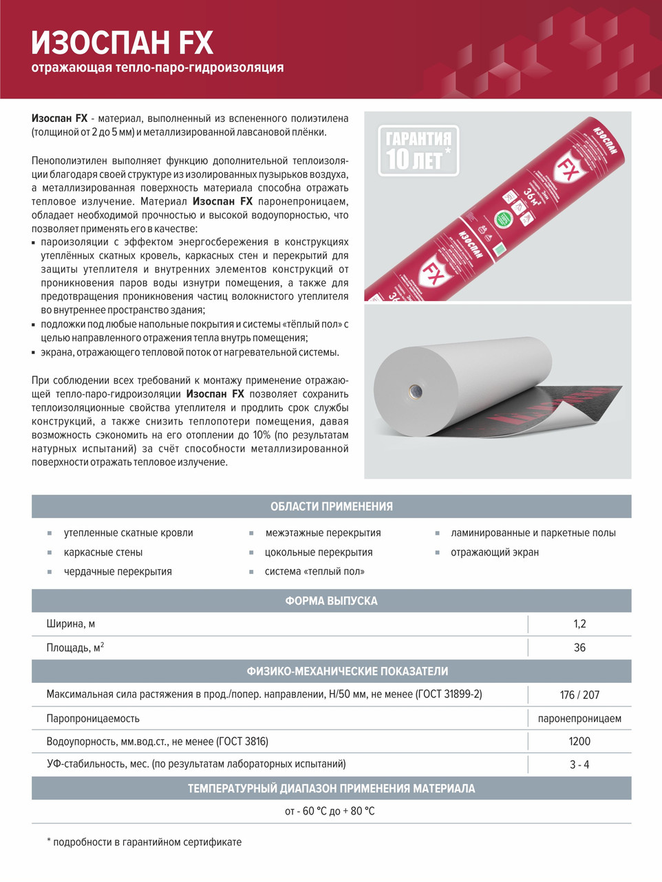 Изоспан FX (4 мм) 36 м2. Отражающая тепло-паро-гидроизоляция - фото 3 - id-p111363360