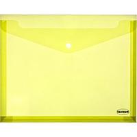 Папка-конверт на кнопке, А4, 0,16 мм, раздвигающийся, прозрачно-желтый, Centrum