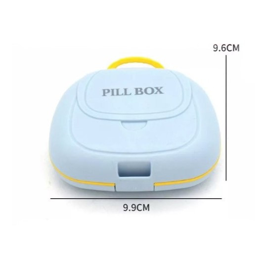 Таблетница дорожная 7 ячеек 10*8см голубая Pill Box - фото 5 - id-p111365936