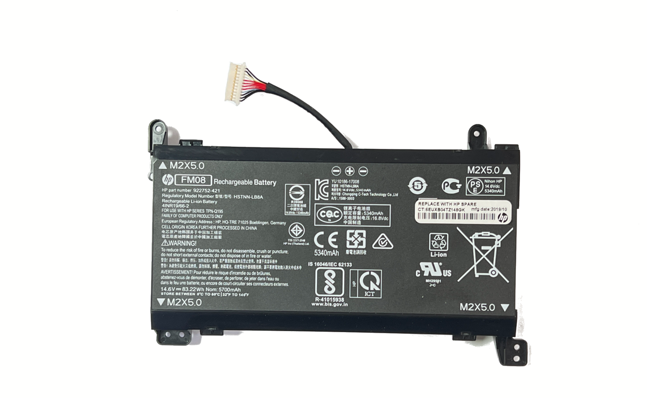 Аккумулятор для ноутбуков HP 17-AN, FM08  14.4V 83.22Wh 5700mAh  (12pin)  (ORIGNAL)
