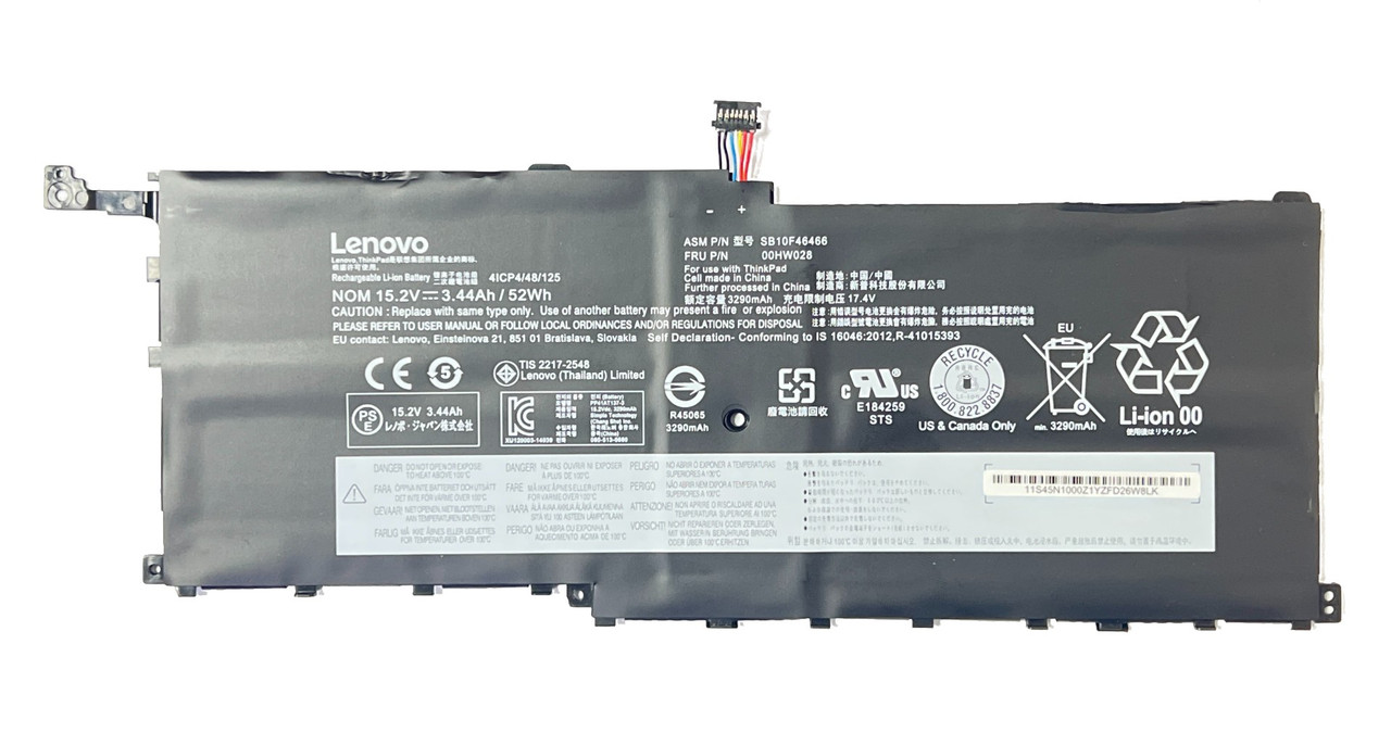Аккумулятор для Ноутбука Lenovo Thinkpad X1 Carbon 4th Gen 2016 X1 00HW028 01AV438 15.2V 3425mAh 52Wh ORG - фото 1 - id-p108269116