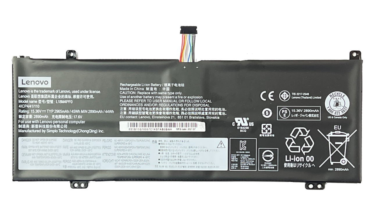 Аккумулятор для ноутбука Lenovo ThinkBook 13S-IML 14S-IML 13S-IWL 14S-IWL L18C4PF0 L18M4PF0 15.36V 45Wh (org) - фото 1 - id-p104455025