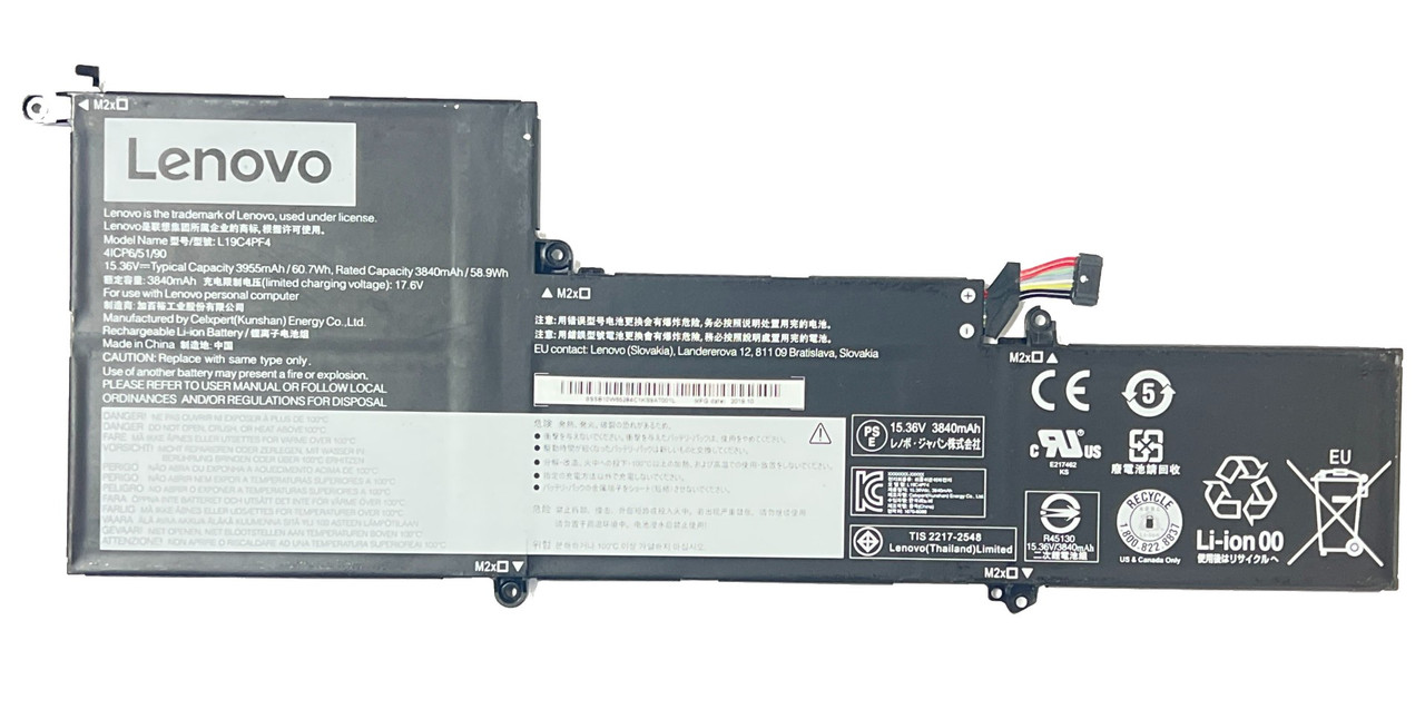 Аккумулятор для ноутбука Lenovo Ideapad Yoga Slim 7-14 L19M4PF4 L19D4PF4 L19C4PF4 15.36V 60.7Wh 3955mAh (org)