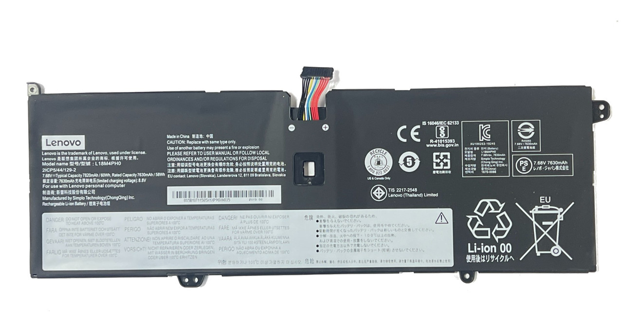 Аккумулятор для ноутбука Lenovo Ideapad Yoga C940-14IIL L18M4PH0 L18C4PH0 7.68V 60Wh 7820mAh (org)