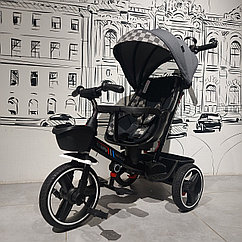 Ультра Комфортный Детский трехколесный велосипед с родительской ручкой и капюшоном. Велоколяска.