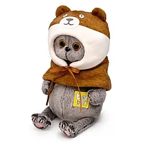 Мягкая игрушка Котик Басик Baby в шапке Медвежонок, 20 см