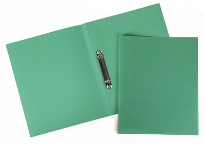 Папка пластиковая "Hatber", А4, на 2-х кольцах, 500мкм, корешок 25мм, серия "Line - Зелёная" - фото 1 - id-p111375246