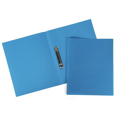 Папка пластиковая "Hatber", А4, на 2-х кольцах, 500мкм, корешок 25мм, серия "Line - Синяя" - фото 1 - id-p111375249