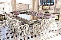 Комплект мебели (стол и стулья) Авангард Элит Elite 10 стульев, Белый травертин, Прямоугольный