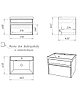 Тумба с раковиной "Classica 60" Karlo подвесная с 1 ящиком Бетон Домино, фото 7