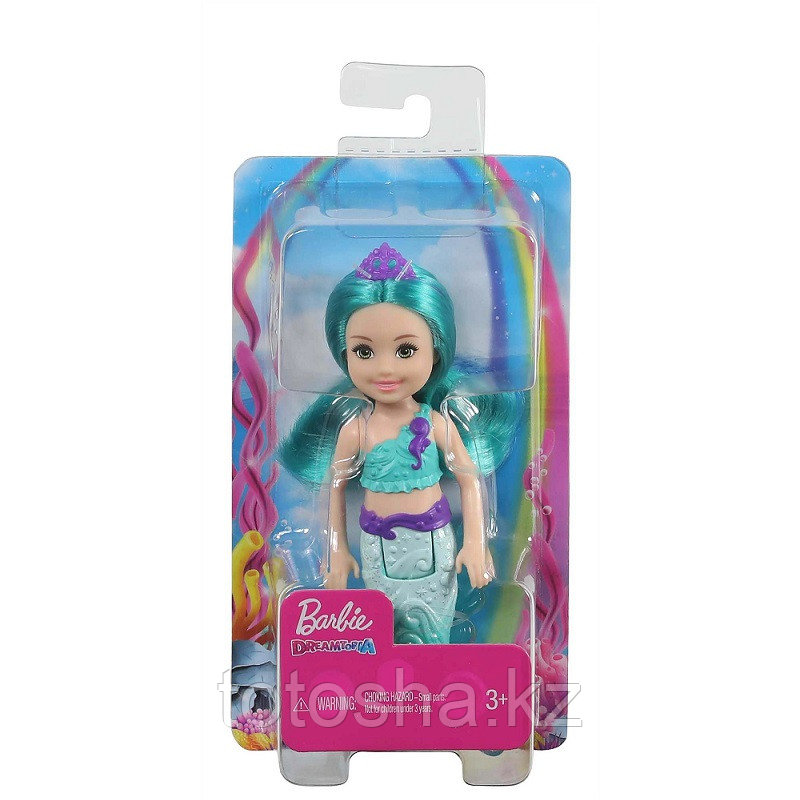 Кукла Barbie Dreamtopia Chelsea маленькая русалка с бирюзовыми волосами , Mattel GJJ85/GJJ89