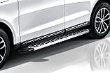 Пороги алюминиевые Slitkoff "Premium Silver" 1800 серебристые Land Rover Range Rover Sport (2005-2015), фото 3