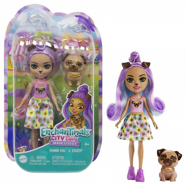 Энчантималс Собачка Пенна и питомец Трасти Enchantimals Penna Pug & Trusty FNH22