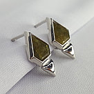 Серьги из серебра с лабрадоритами SOKOLOV 92022323 серебро с родием, с английским замком коллекц. Серебро, фото 2