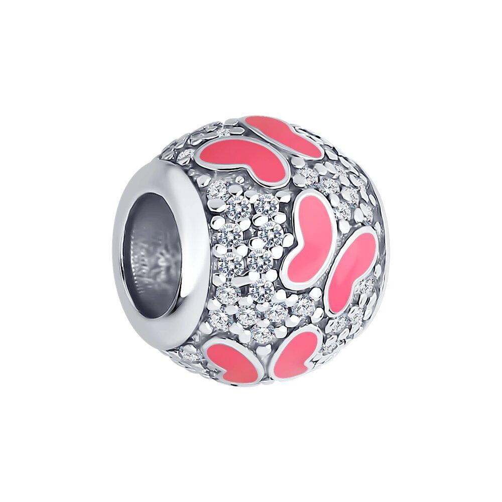 Подвеска-шарм из серебра с эмалью с фианитами SOKOLOV 94032982  вставка   коллекц. Formula. For me, фото 1