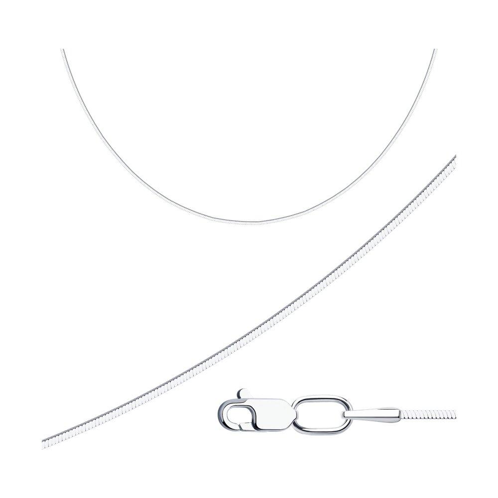 Цепь из серебра 968010354-94 серебро с родием, снейк, фото 1