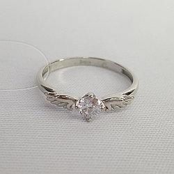 Серебряное кольцо  Фианит Aquamarine 67236А.5 покрыто  родием