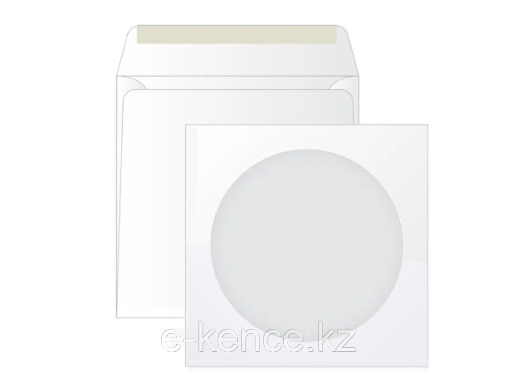 Конверт KurtStrip бумажный для CD-дисков с окном 125х125 мм (12,5х12,5 см) - фото 1 - id-p111393838