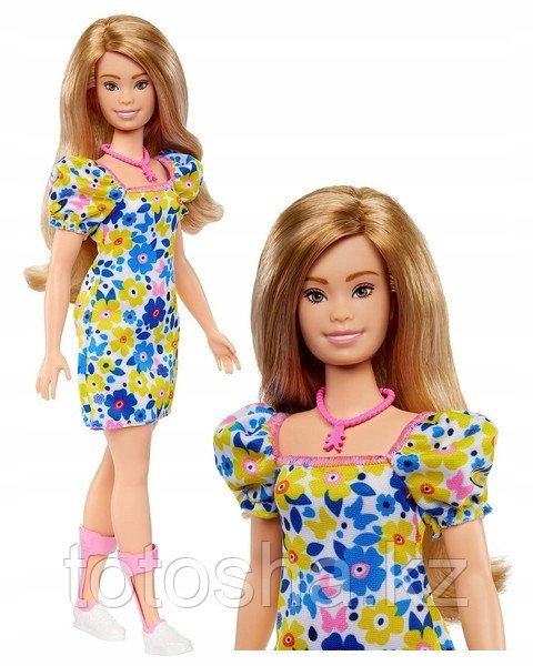 Кукла Barbie с синдромом Дауна в цветочном платье , Mattel FBR37 / HJT05 - фото 6 - id-p111394078