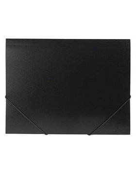 Папка пластиковая "Hatber", А4, 500мкм, на резинке, серия "Standard - Чёрная"
