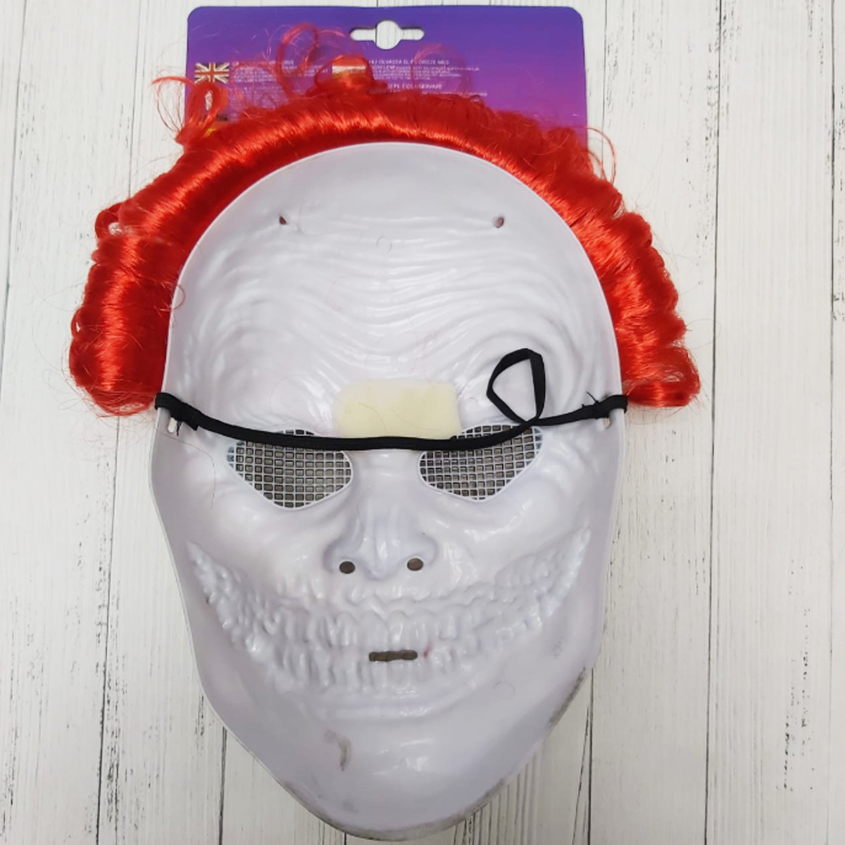 Страшная маска клоуна с красными волосами Джокер - фото 2 - id-p111394616