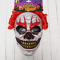 Страшная маска клоуна с красными волосами Джокер