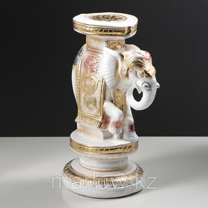 Подставка декоративная "Индийский слон" бело-золотой, 34 см - фото 2 - id-p111395091