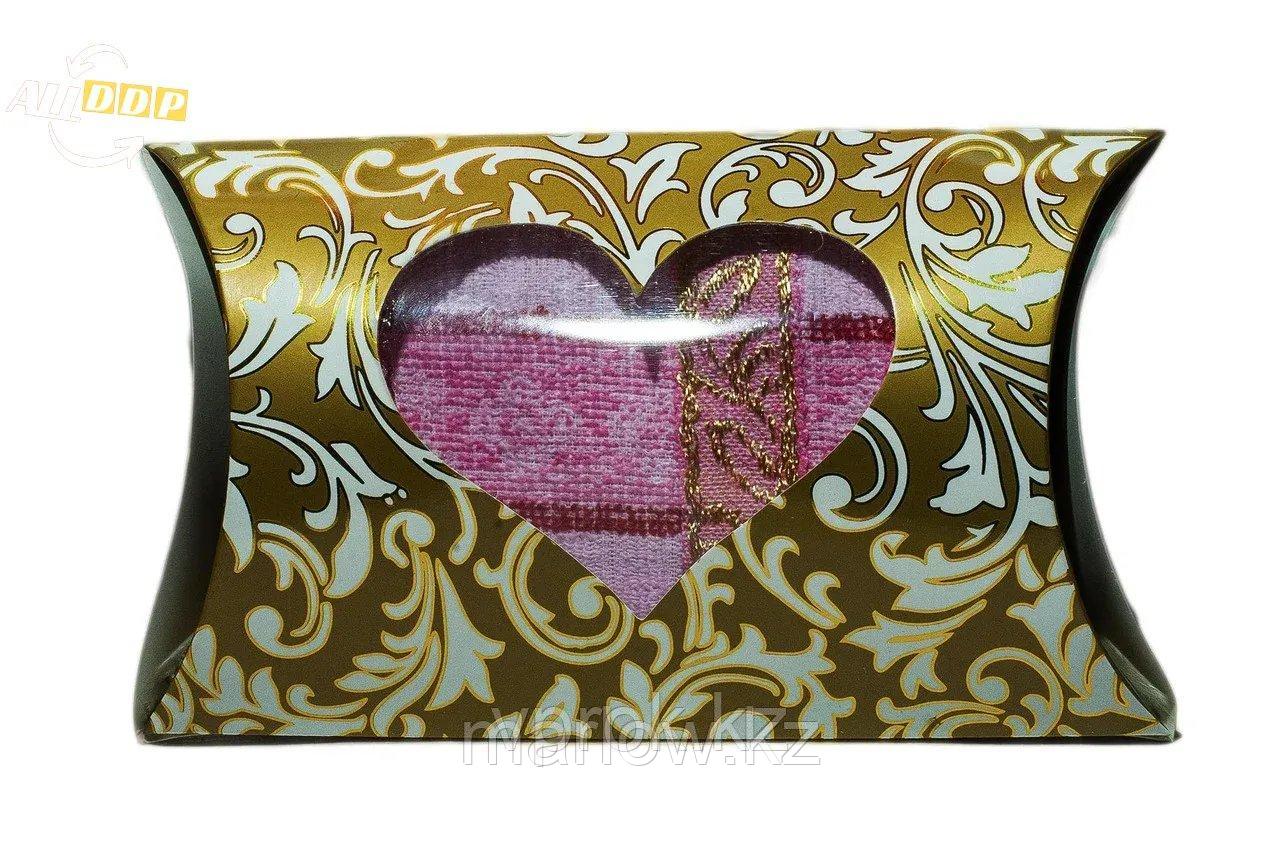 Полотенце в подарочной упаковке (розовое), 20 см - фото 1 - id-p111395205