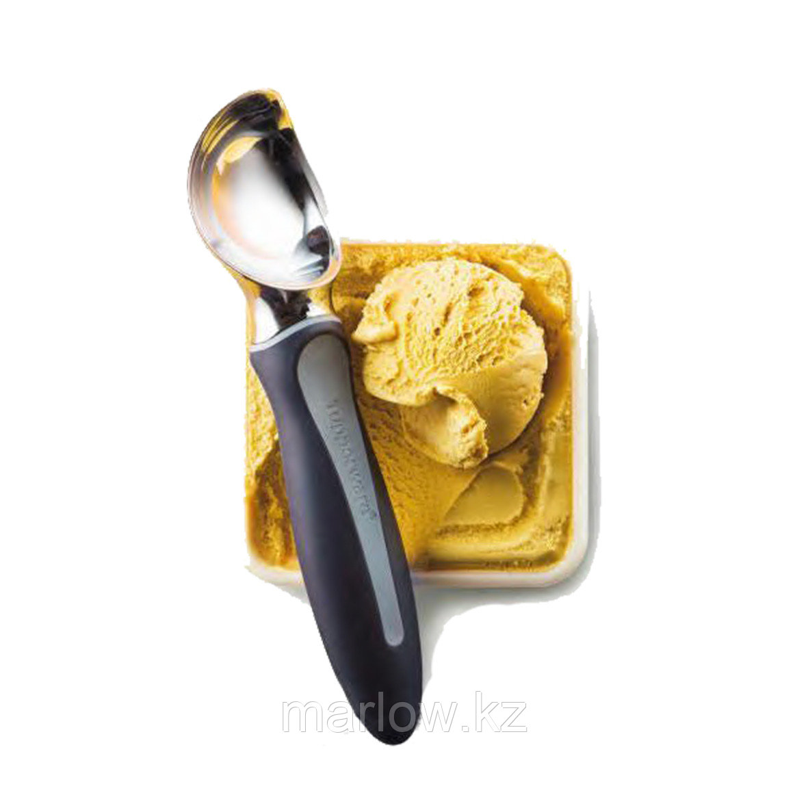 Ложка для мороженого цельная, прорезиненная ручка - фото 1 - id-p111396394