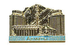 Магнит на Тойбастар "Алматы" позолоченный, 9 см